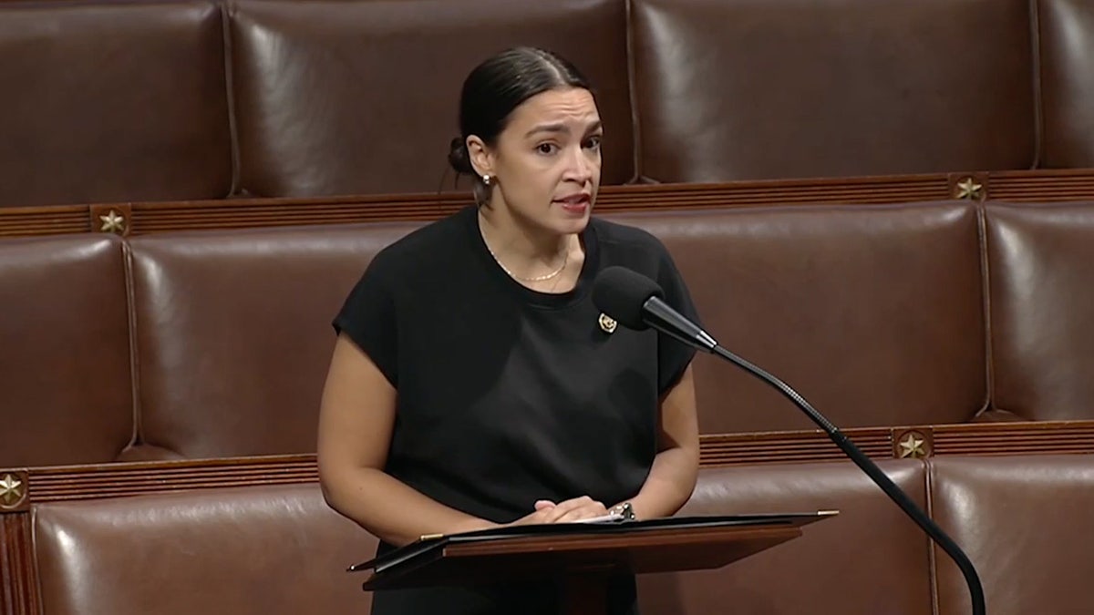 AOC speaking on the House floor