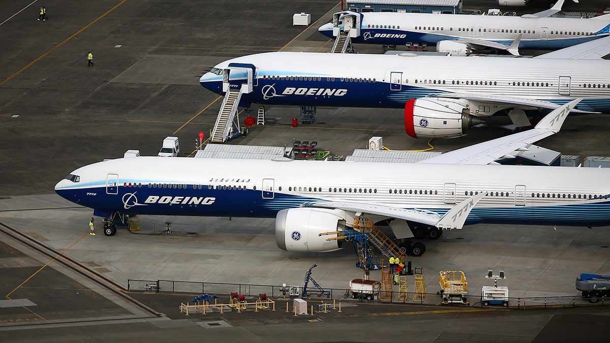 Boeing planes parked on tarmac