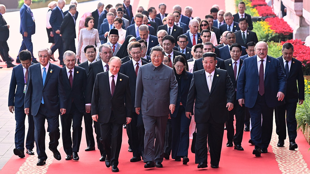 President Xi Jinping, Vladimir Putin, and Kim Jong Un at military parade