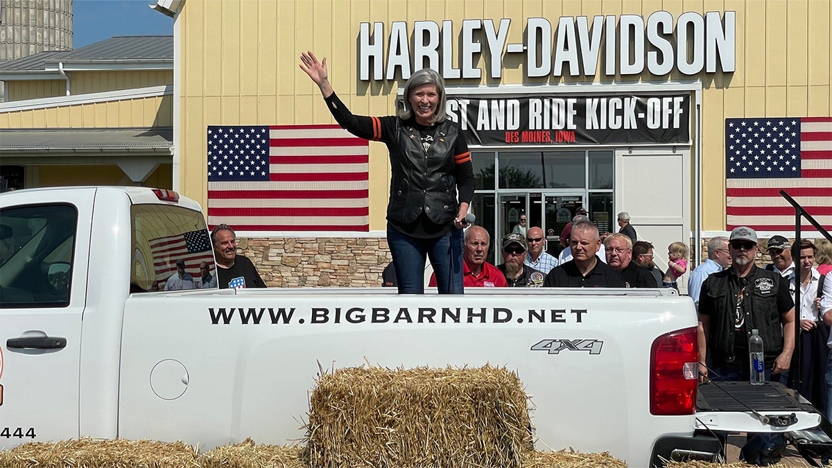 Sen. Joni Ernst of Iowa at her annual Roast and Ride