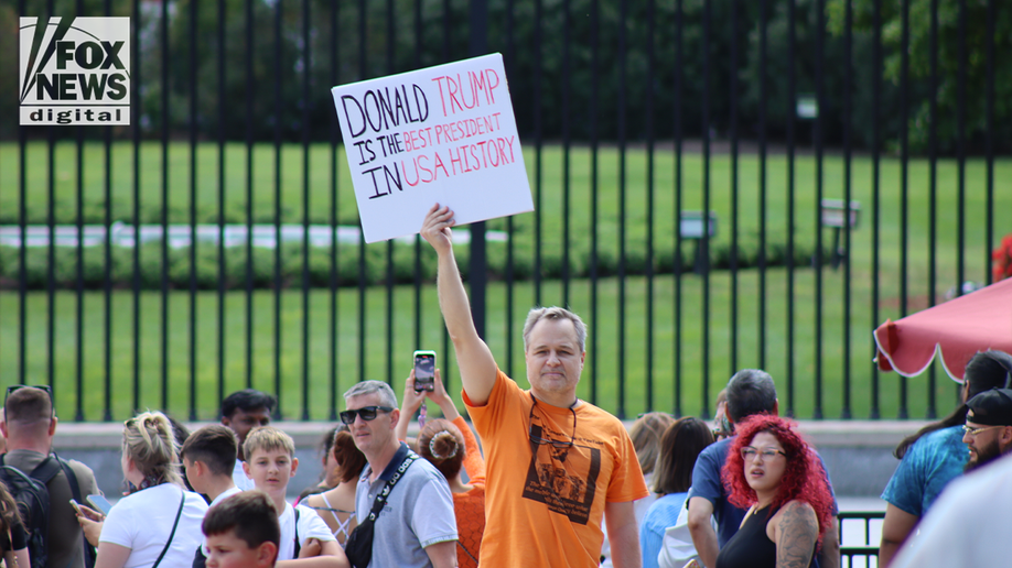 lone trump support at white house