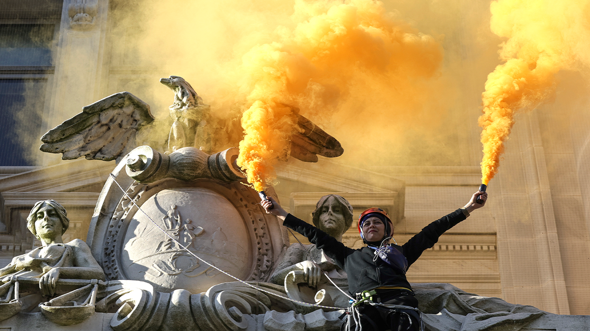 Climate protester
