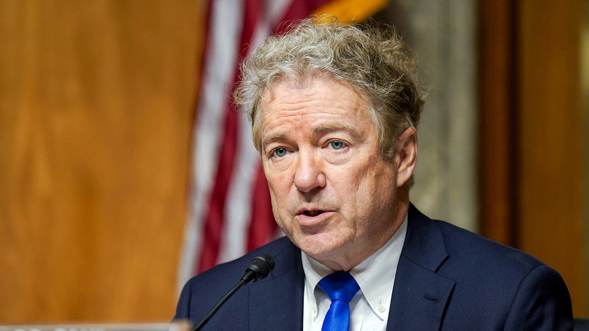 Sen. Rand Paul speaks during a confirmation hearing.