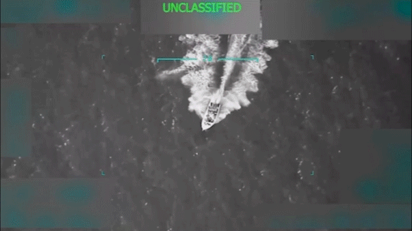 Venezuelan vessel destroyed during U.S. military strike.