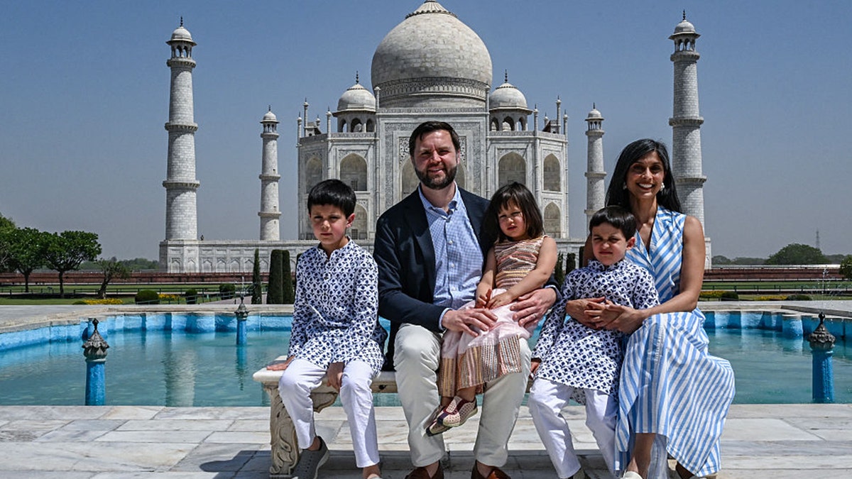US Vice President JD Vance, his wife Usha Vance, and their children