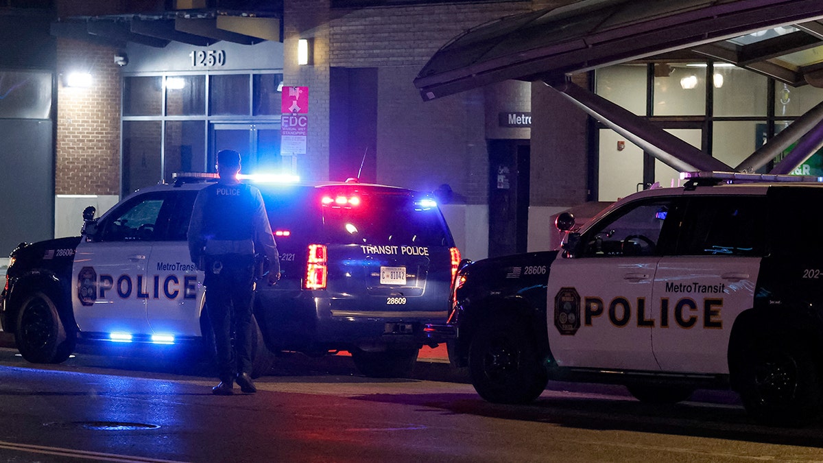 Officers standing near stopped car in DC