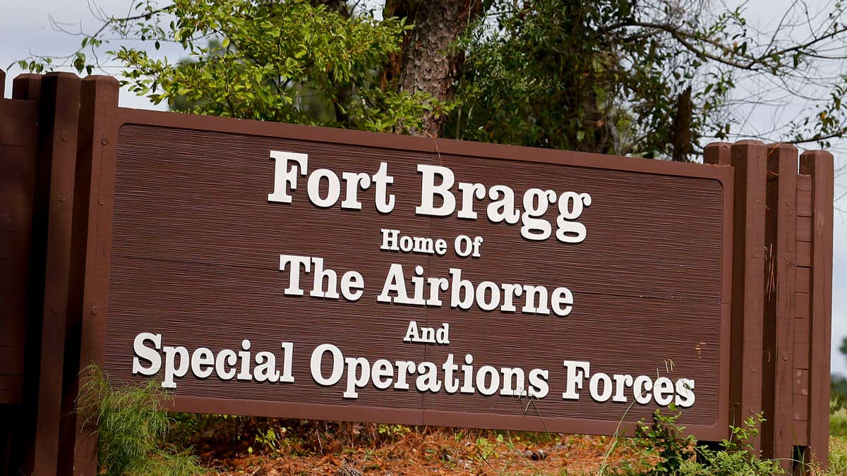 Sept. 26, 2014: A sign for Fort Bragg is seen in Fayetteville, North Carolina.