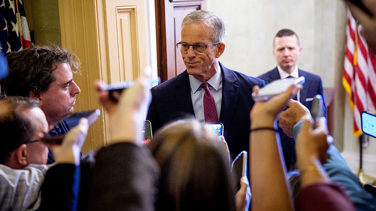 Senate Majority Leader John Thune, R-S.D., outside of his office.
