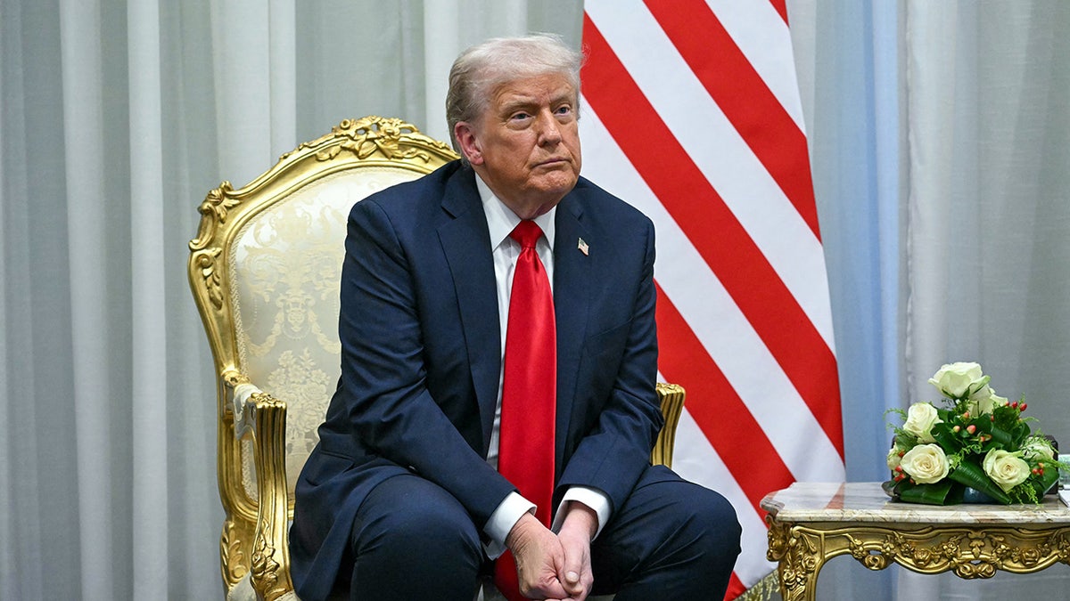 US President Donald Trump listens during a meeting with Egypt's President Abdel Fattah al-Sisi at a summit on Gaza in Sharm el-Sheikh
