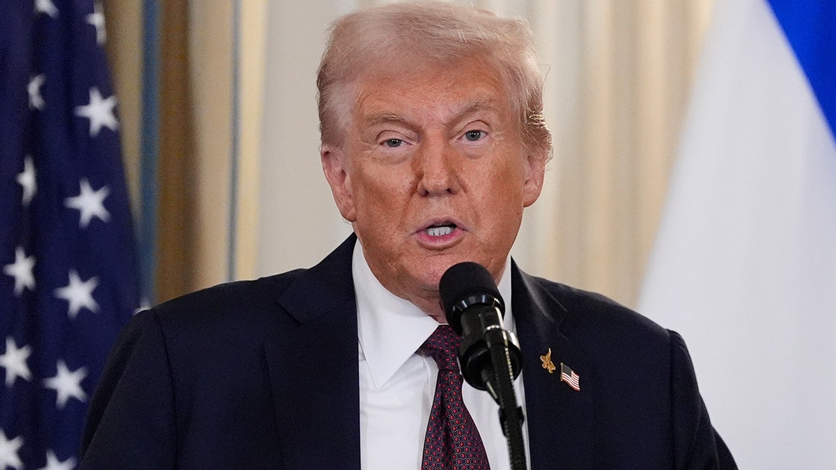 Donald Trump speaks at the White House