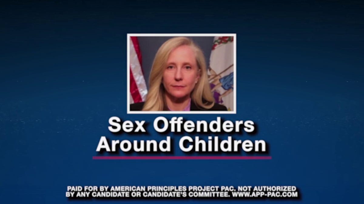 Campaign ad graphic shows Abigail Spanberger with text 