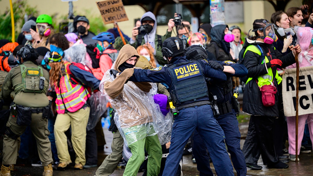 protesters in Portland, Oregon