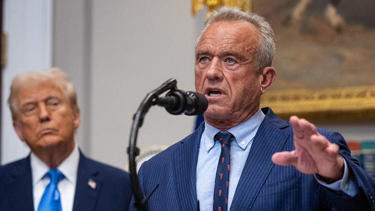 RFK Jr speaks at White House, as Trump listens