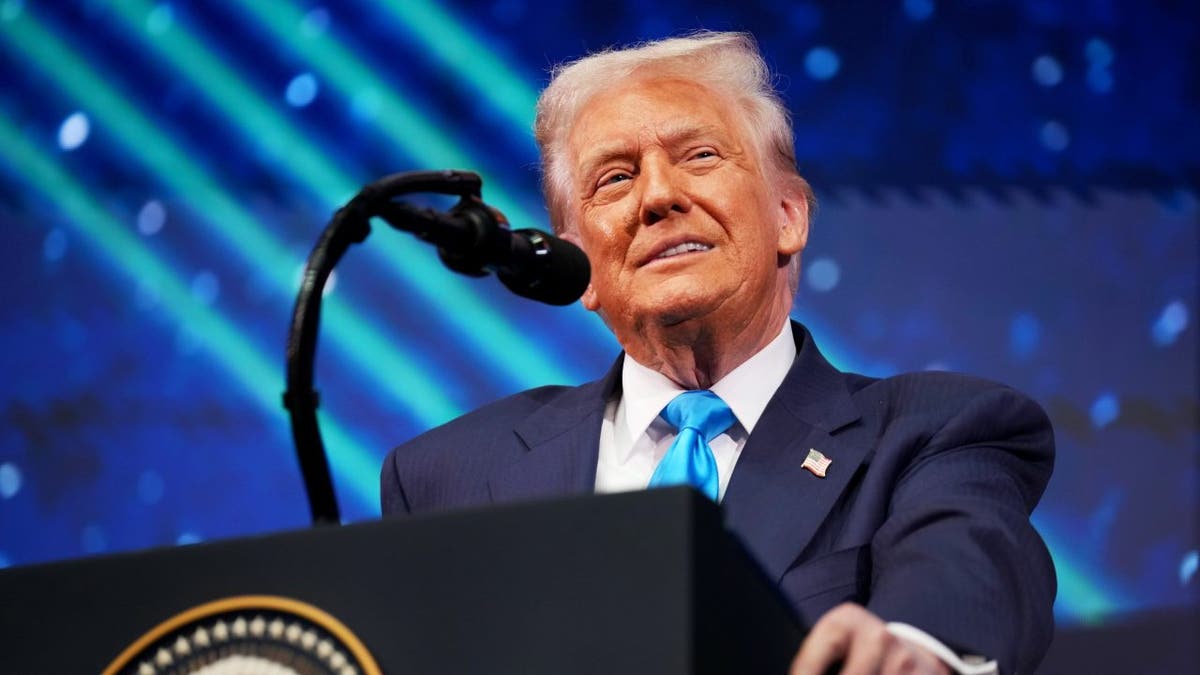 U.S. President Donald Trump delivers remarks during the APEC CEOs Luncheon