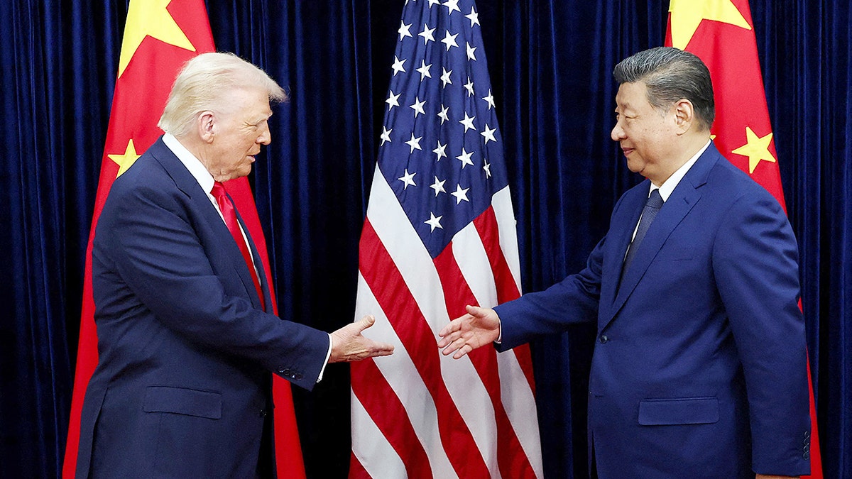 Trump shakes hands with Xi Jinping