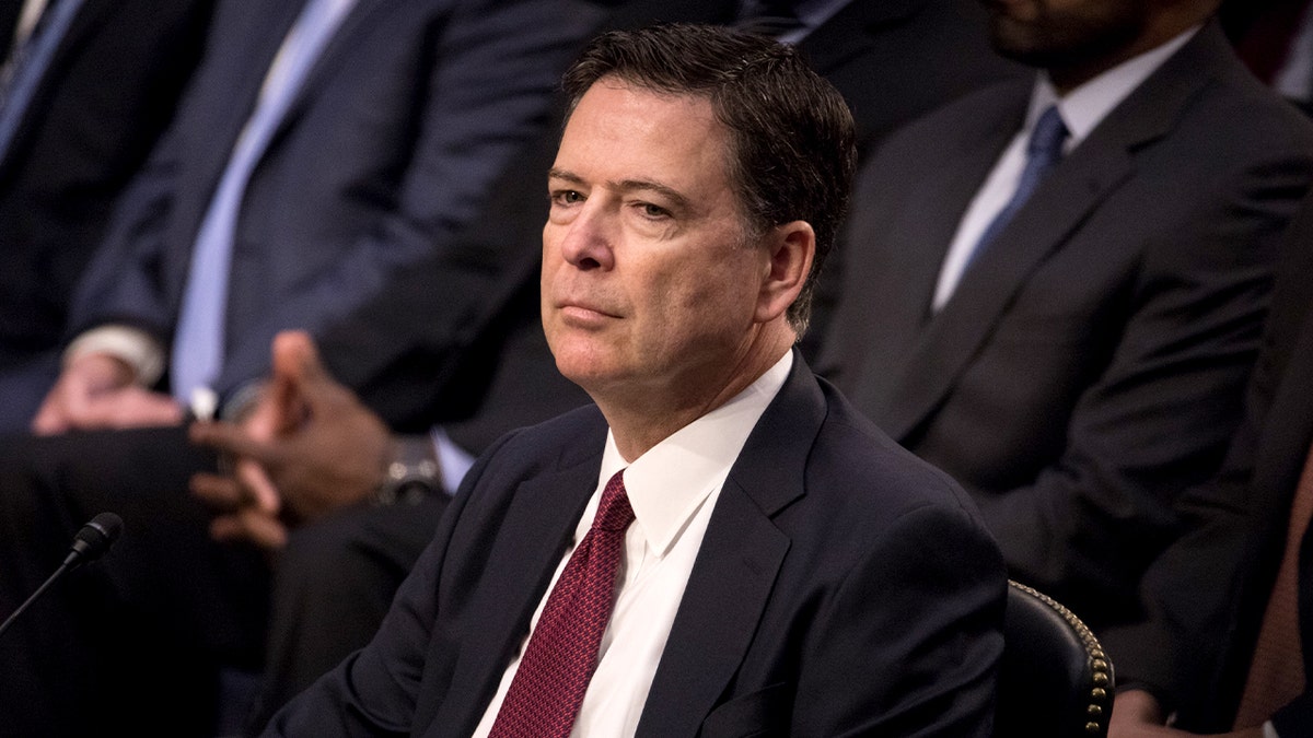 James Comey speaks during a Senate Intelligence Committee hearing on Capitol Hill.