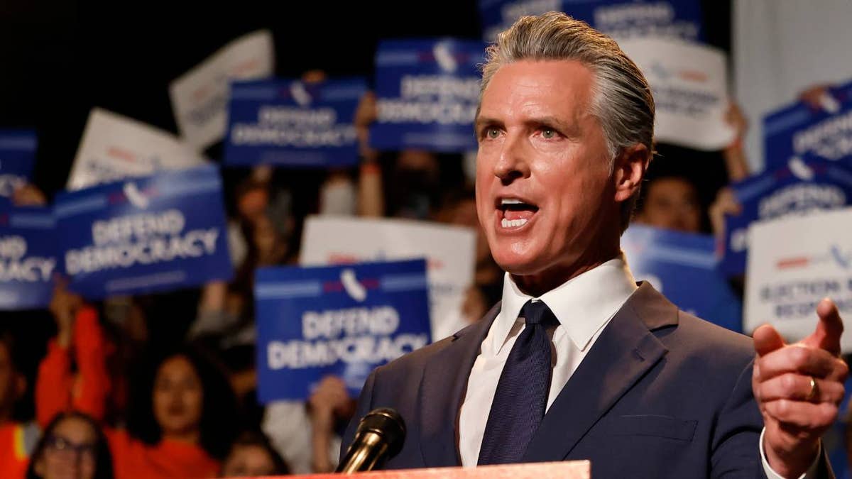 California Gov. Gavin Newsom rallies