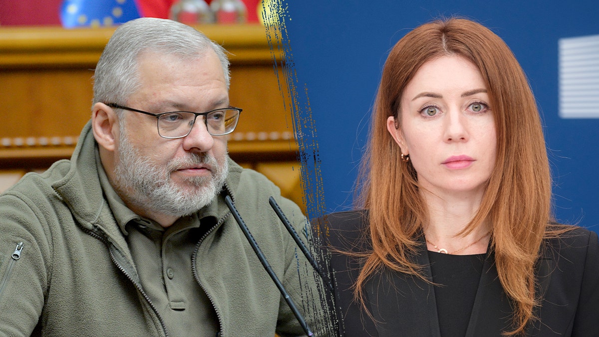 A side by side photo of Herman Halushchenko and Svitlana Grynchuk