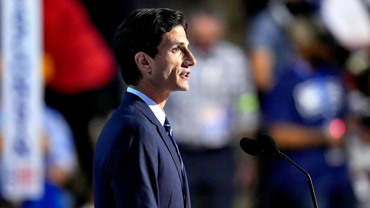 Jack Schlossberg speaking at a podium