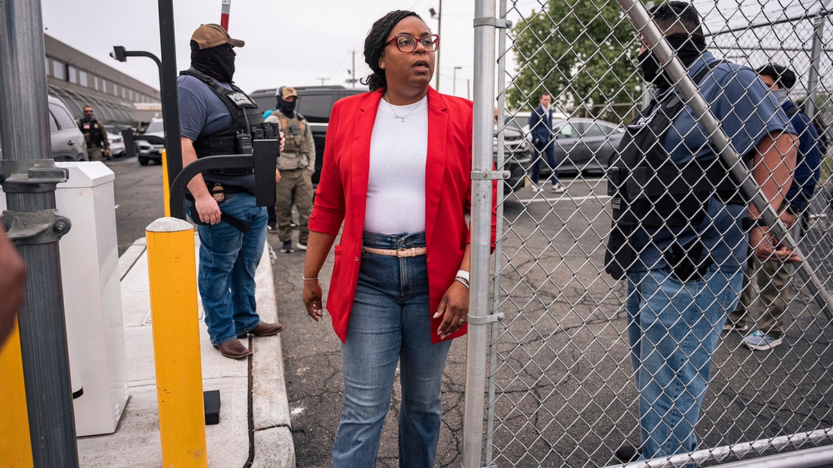 Rep. LaMonica McIver at ICE facility