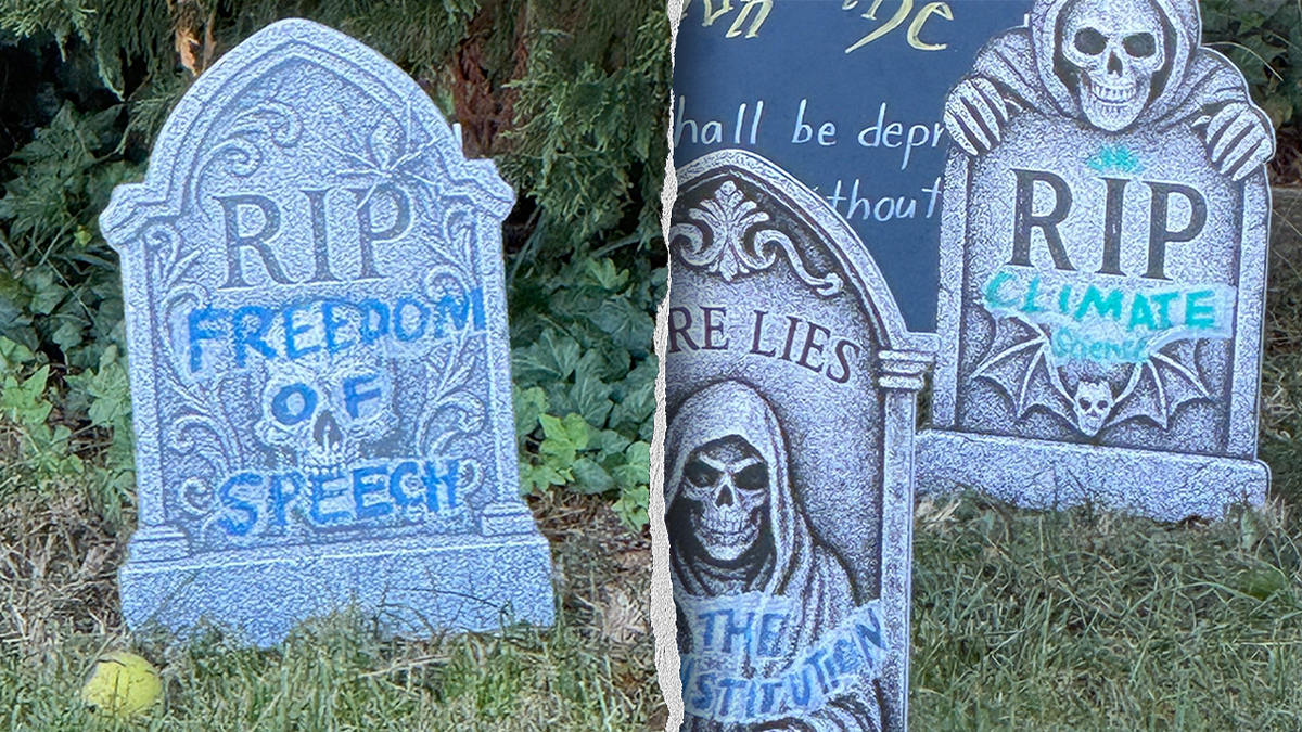 Political Halloween signs at Maryland Supreme Court Justice home