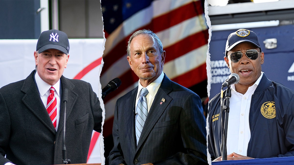 NYC Mayors Bill de Blasio, Michael Bloomberg and Eric Adams