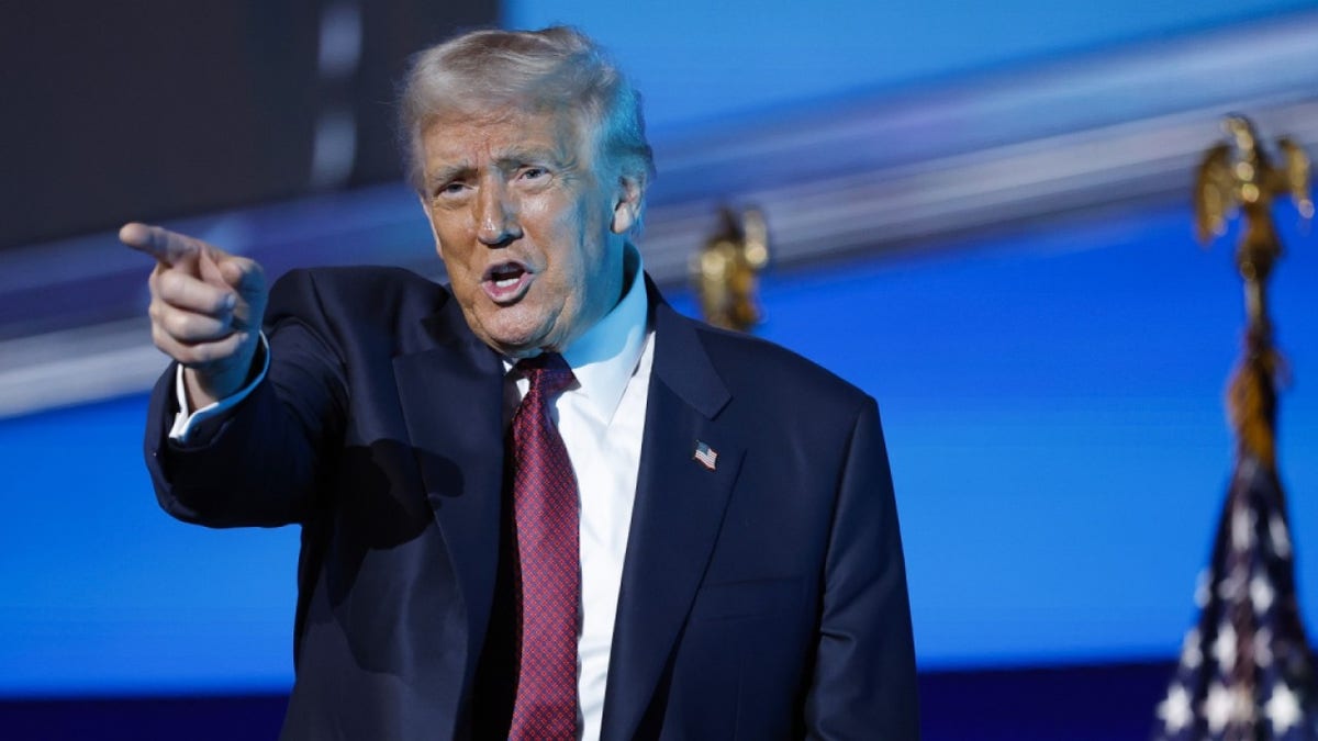 President Donald Trump speaks at the America Business Forum.