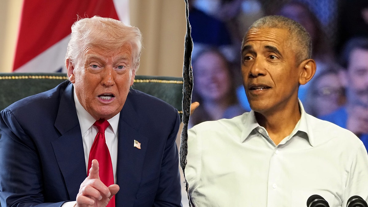 President Donald Trump and former President Barack Obama split image