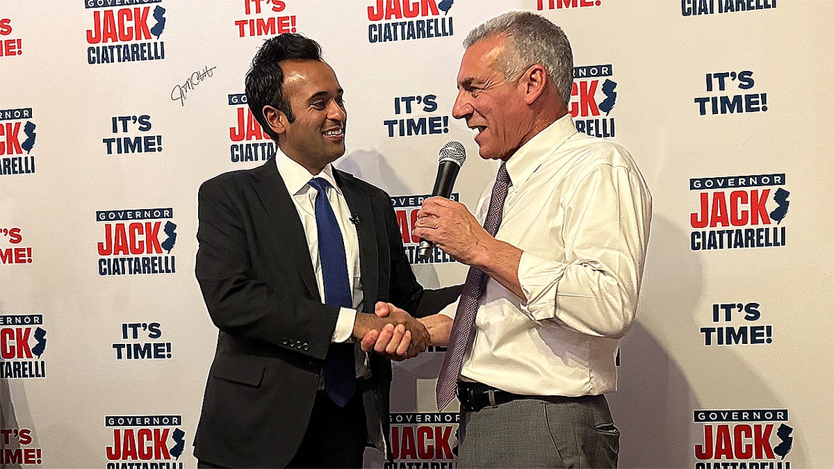Vivek Ramaswamy and Jack Ciattarelli on campaign trail in New Jersey