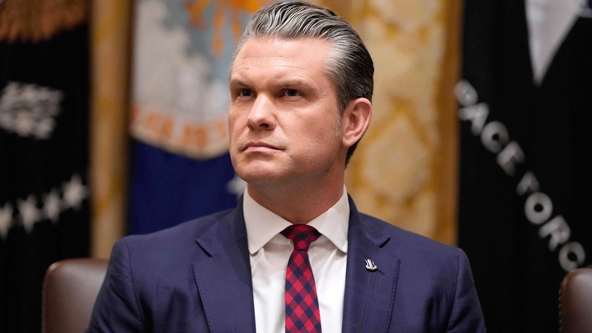 Defense Secretary Pete Hegseth listens at Cabinet meeting
