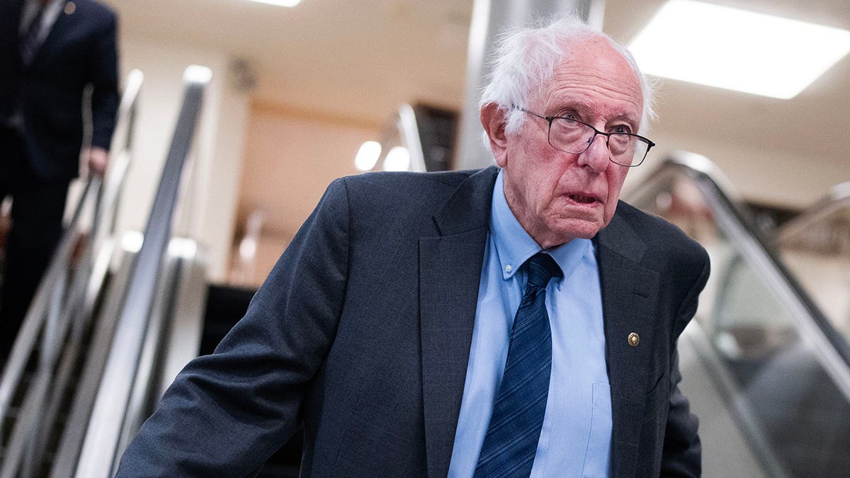 Sen. Bernie Sanders, I-Vermont, in the Senate subway
