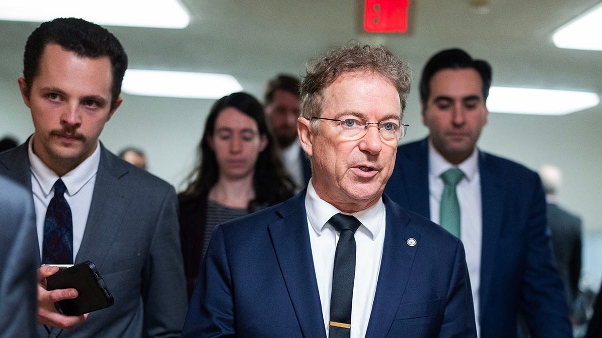 Sen. Rand Paul, R-Ky., in the Senate subway