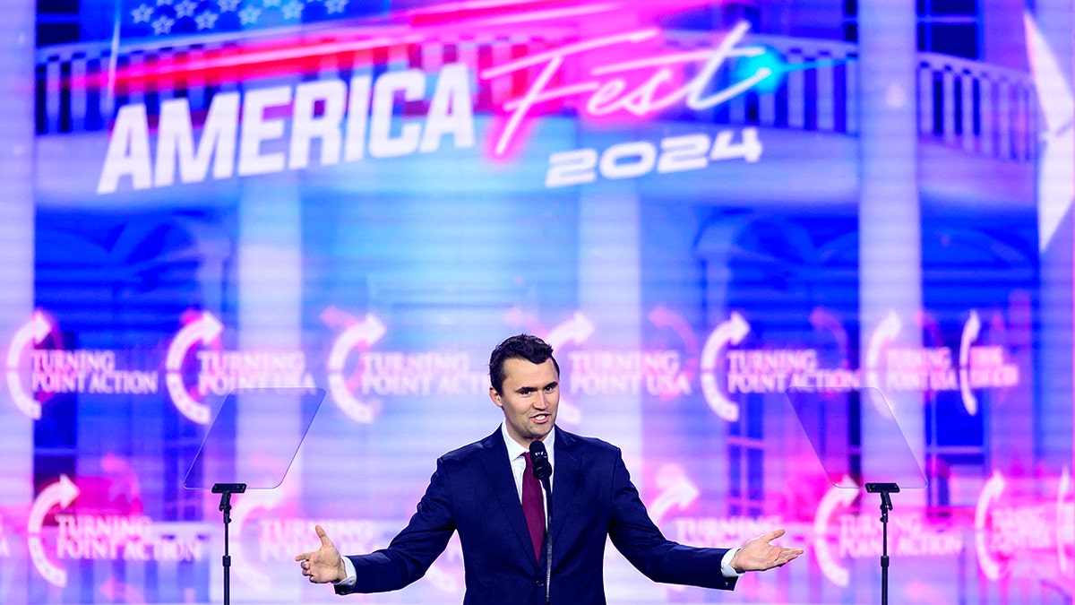 Charlie Kirk speaking at AmericaFest
