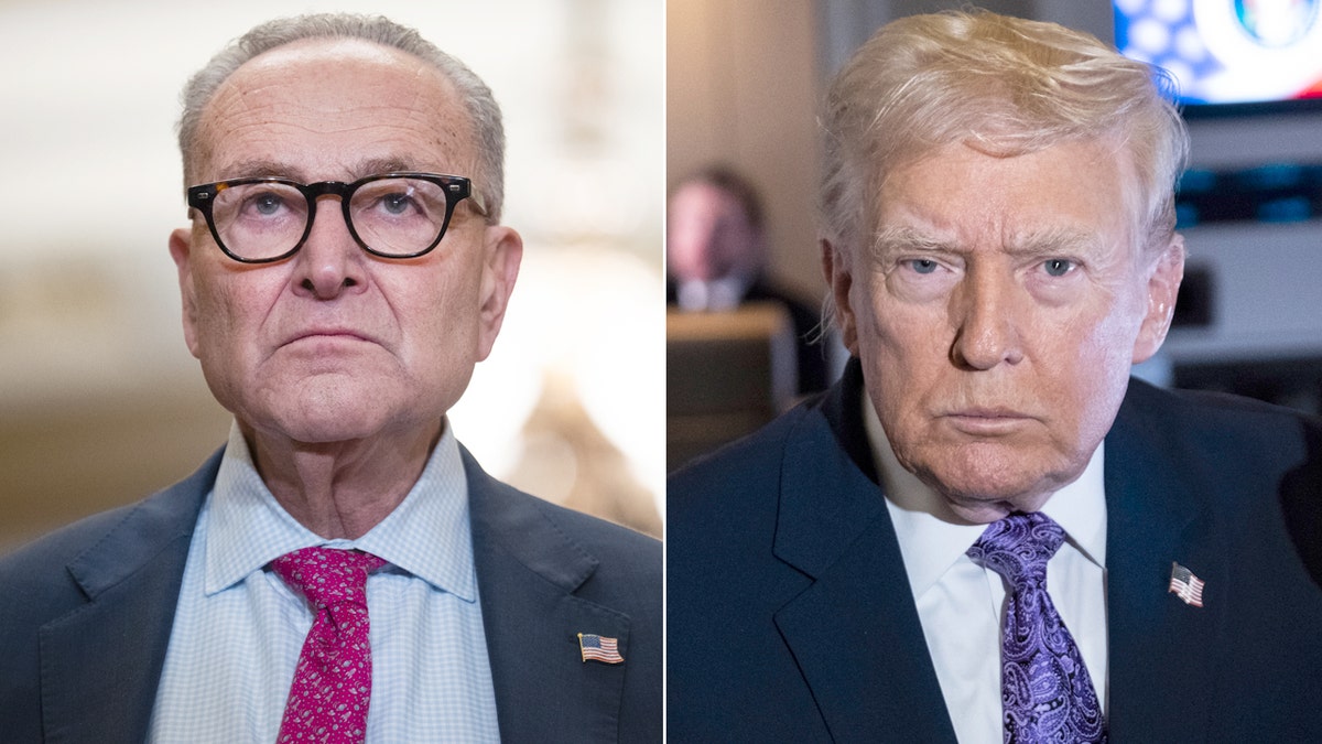 Left: Sen. Chuck Schumer; Right: President Donald Trump