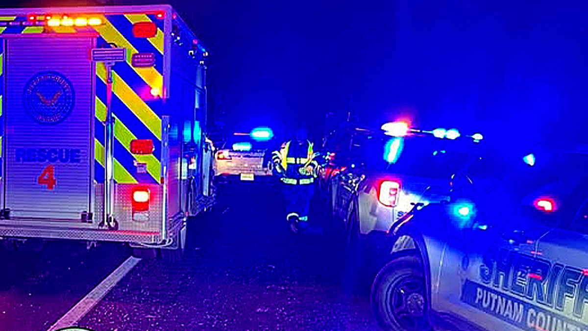 police arrive to massive pileup on highway
