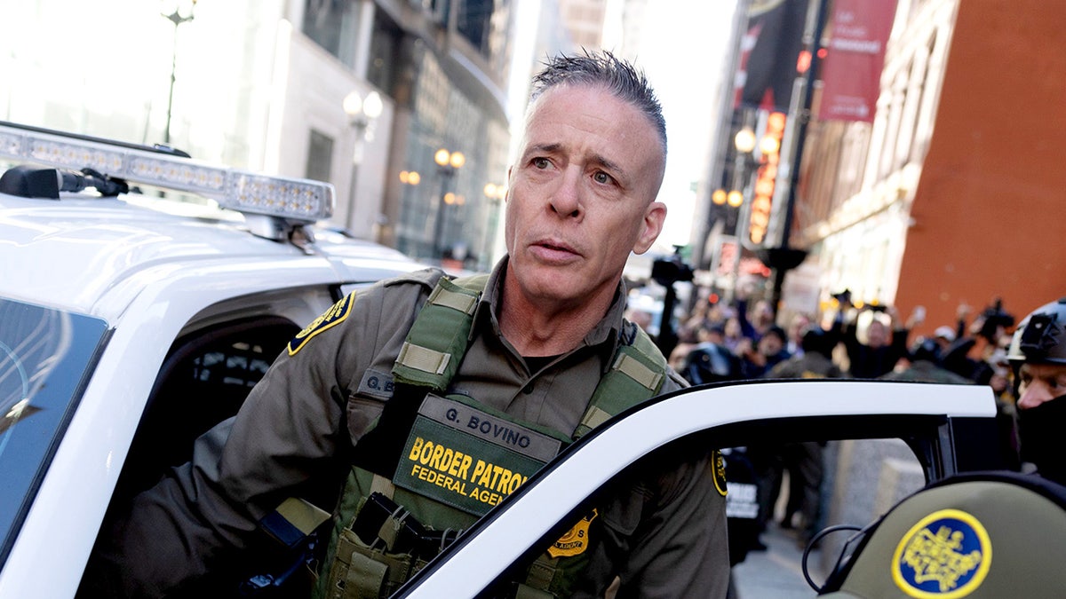 U.S. Border Patrol Commander Gregory Bovino exits the Dirksen U.S. Courthouse in Chicago after a court appearance.