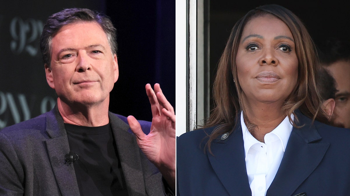 Left: former FBI Director James Comey; Right: New York Attorney General Letitia James