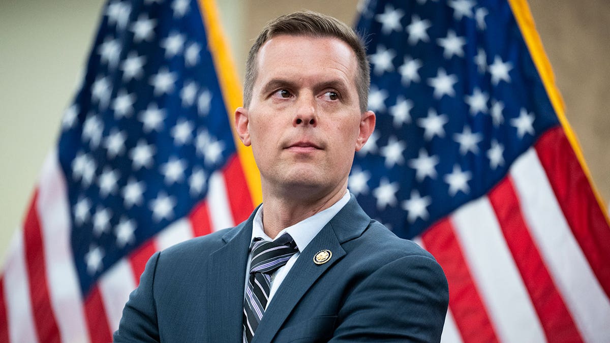 Rep Jared Golden with his arms crossed.
