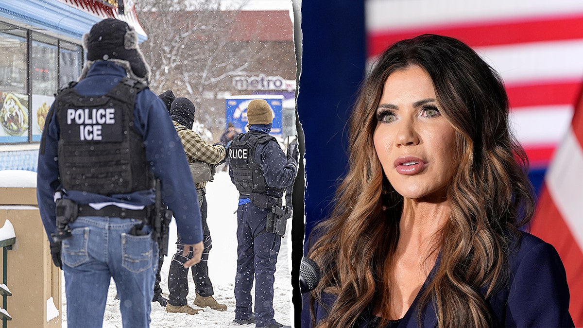 Kristi Noem alongside an ICE agent.