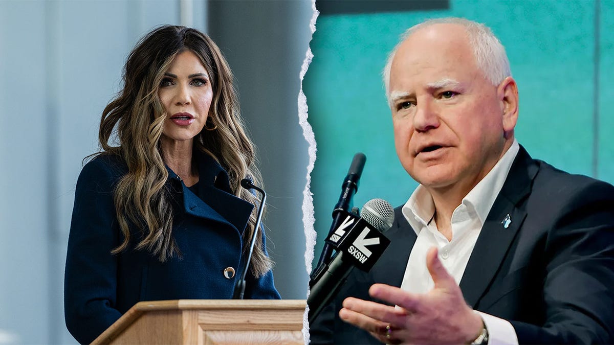 Minnesota Gov. Tim Walz and Homeland Security Secretary Kristi Noem 