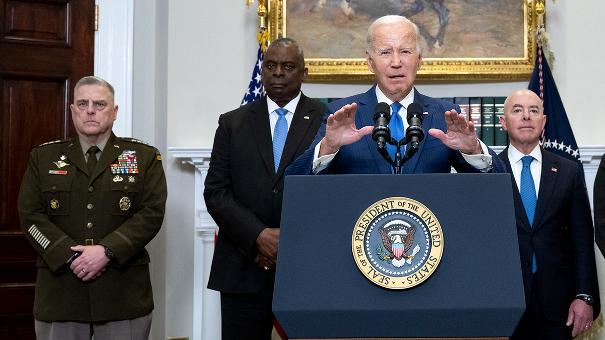 Milley and Austin behind Biden with Mayorkas