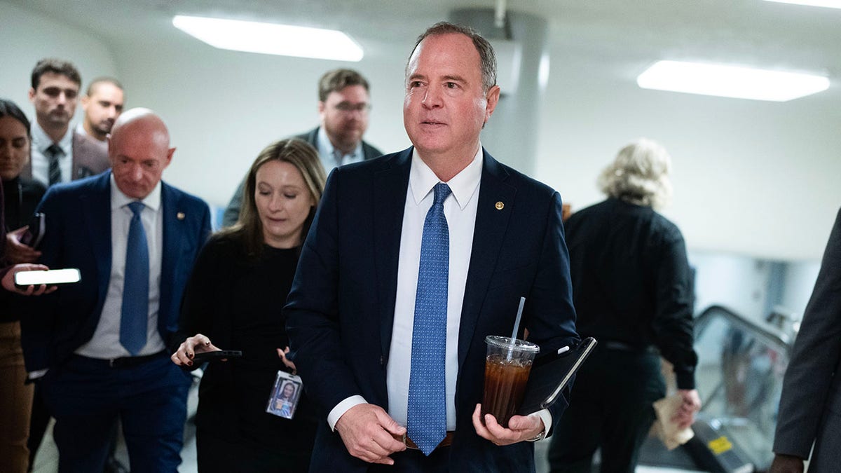 Sen. Adam Schiff, D-Calif., in the Senate basement