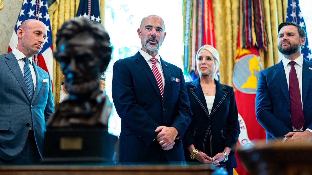 Terry Cole, DEA administrator stands in Oval Office