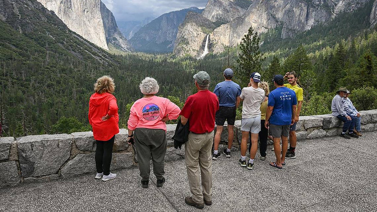 Visitors at Yosemite National Park in California.