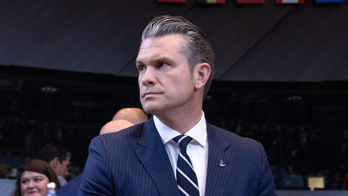 Secretary of War Pete Hegseth is pictured at a NATO meeting.