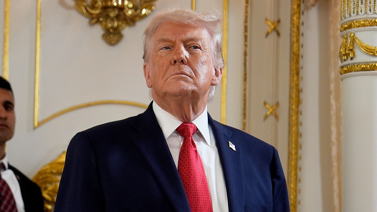 Donald Trump looking serious.