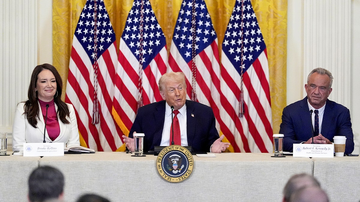 Brooke Rollins, Donald Trump and RFK Jr. participate in a roundtable