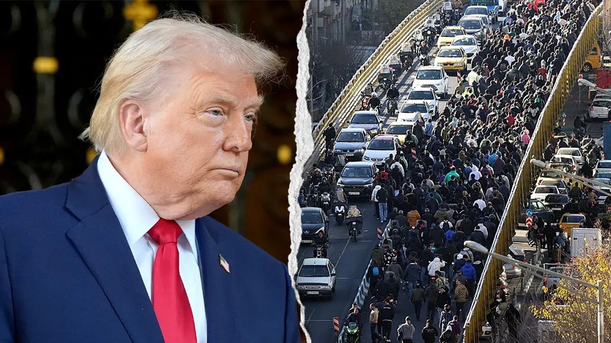 Trump and Iranian protest split.