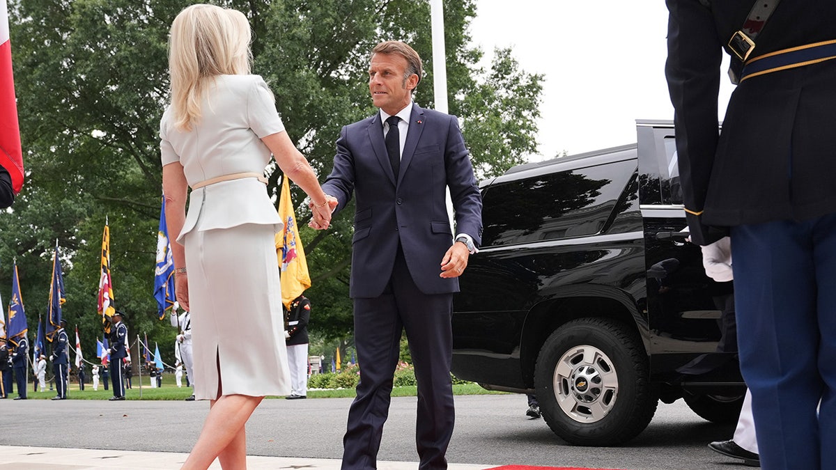 France's President Emmanuel Macron arriving at the White House