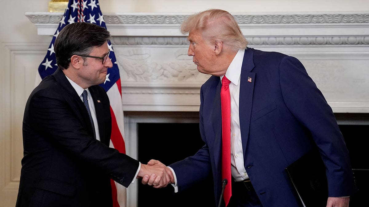 Johnson and Trump shaking hands